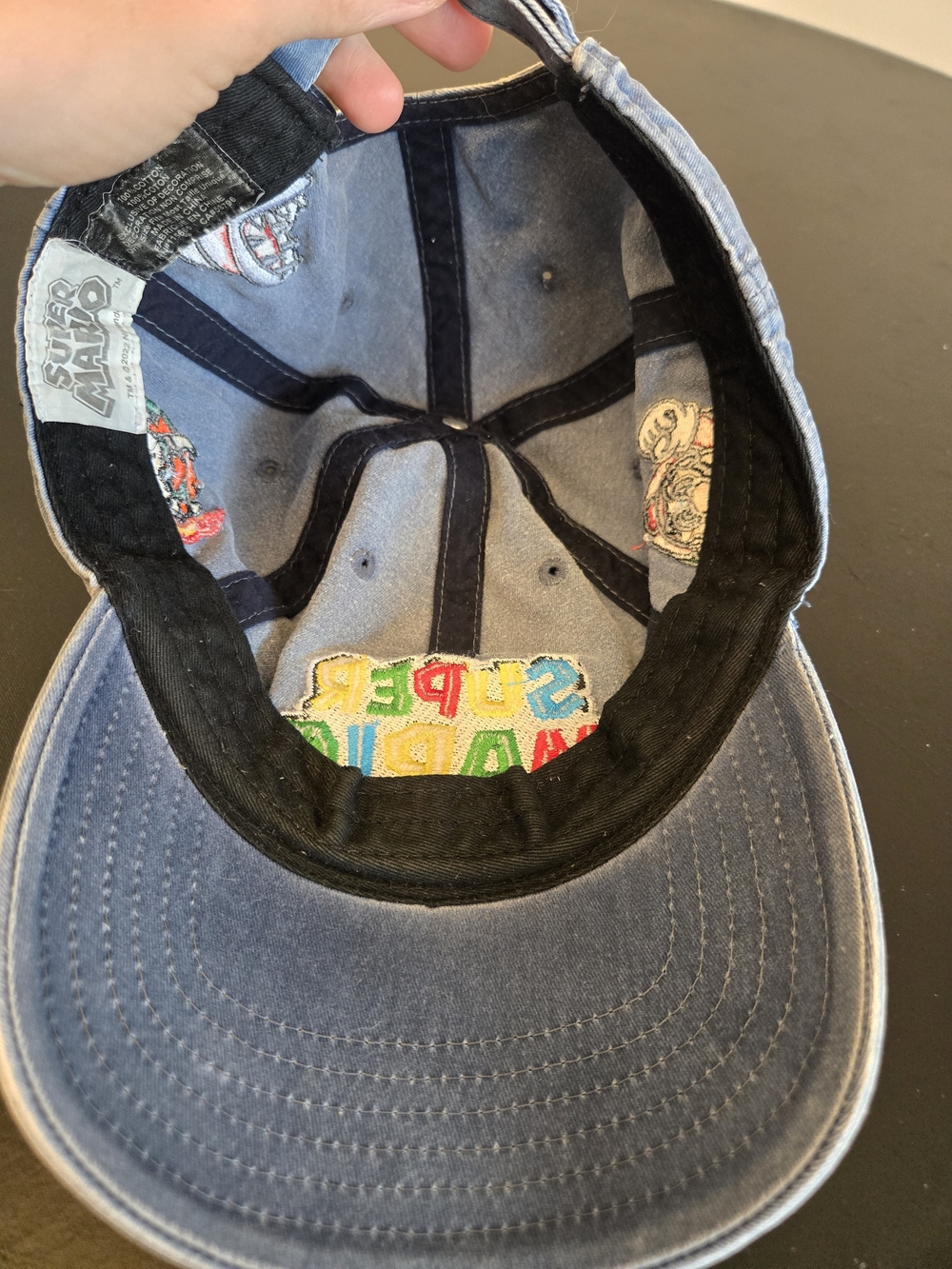 Official Nintendo Super Mario Bros Denim Dad Hat Cap Patch Embroidered - Picture 9 of 10